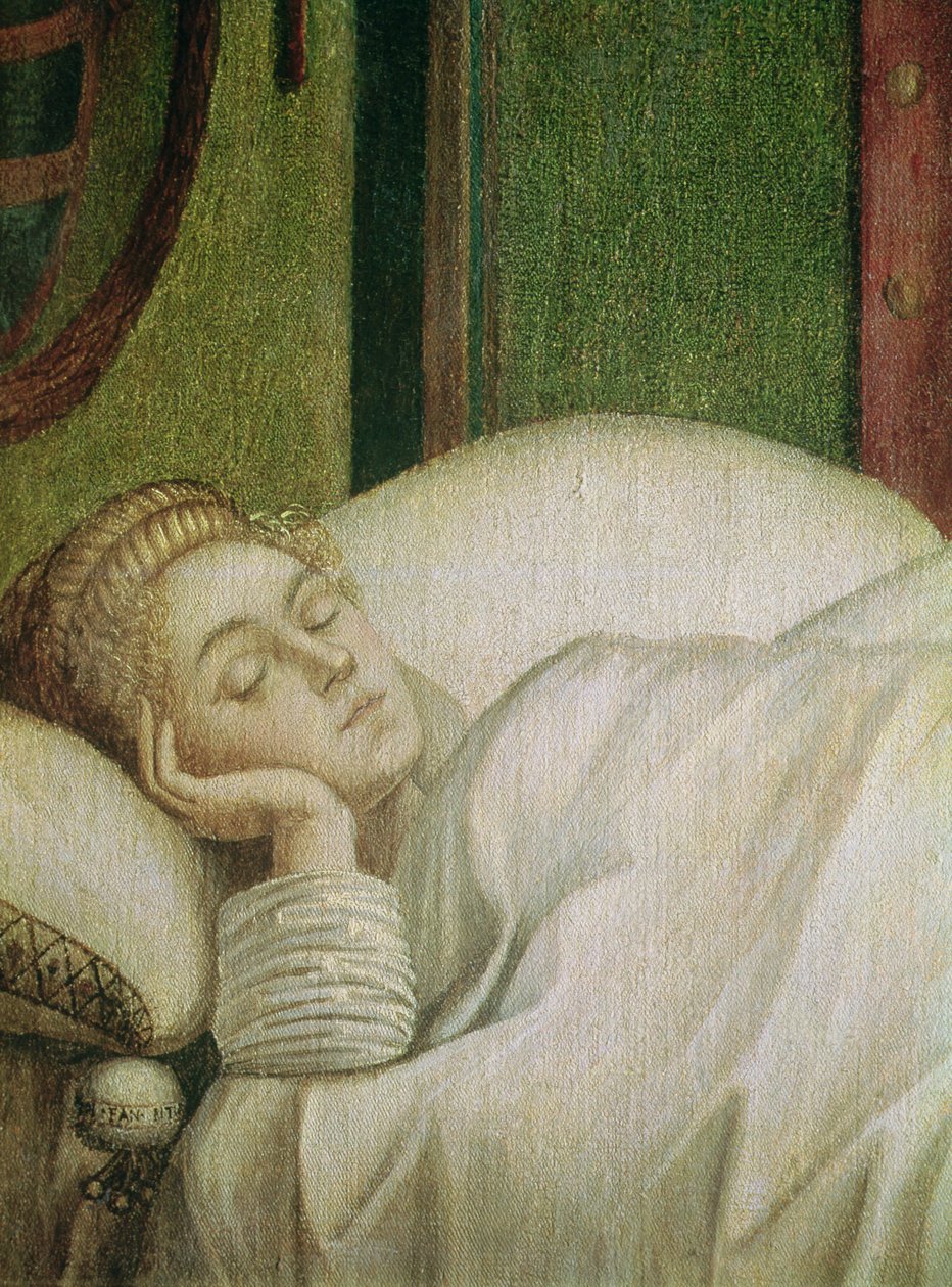 Drøm om St. Ursula, 1495 (tempera på lærred) (se 686 for hele billedet) af Vittore Carpaccio