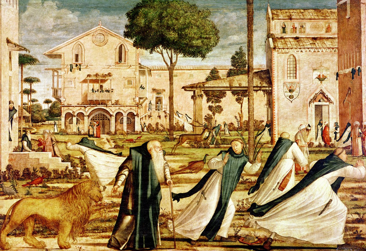 Sankt Hieronymus og løve i klostret, 1501-09 af Vittore Carpaccio