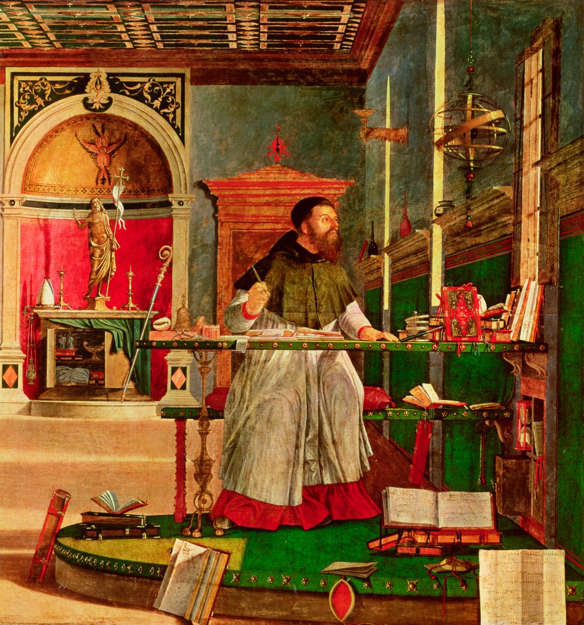 Vision af St. Augustine, 1502-08 (detaljer) (se 932) af Vittore Carpaccio