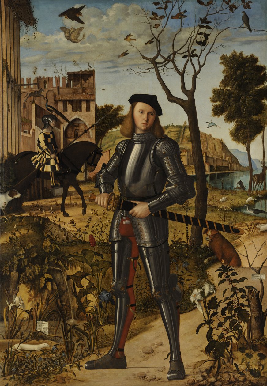 Ung ridder i et landskab af Vittore Carpaccio