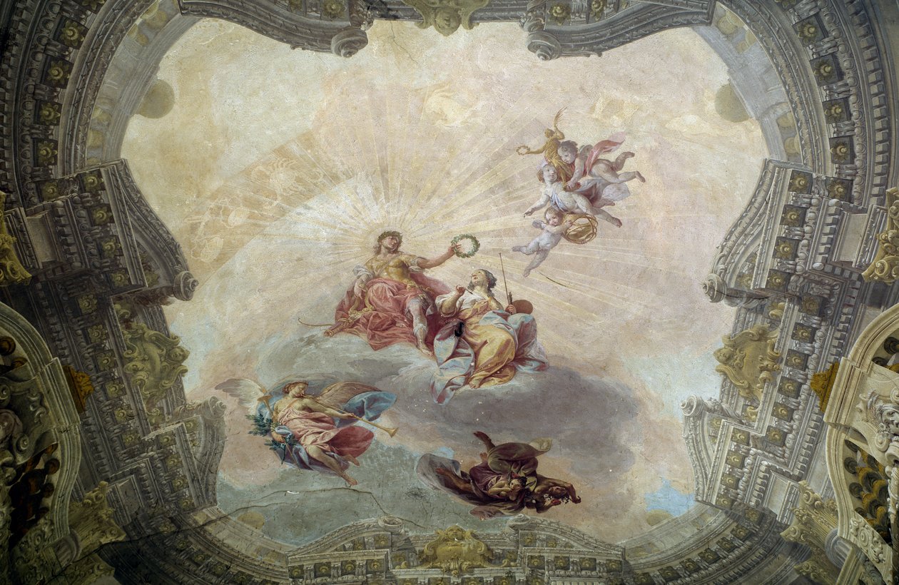 Apollo kroning maleri af Vittorio Maria Bigari