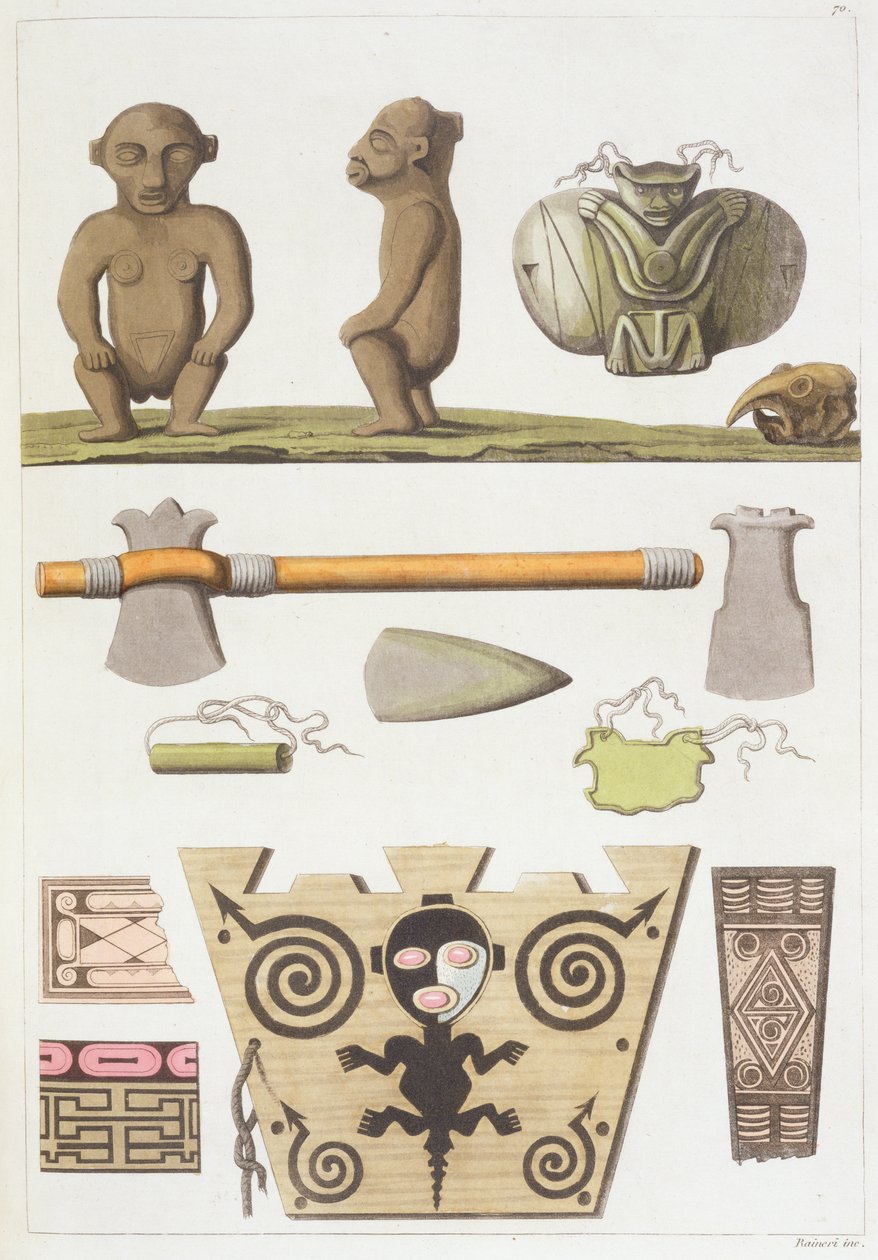 Idols of the Caribbeans (farvegravering) af Vittorio Raineri