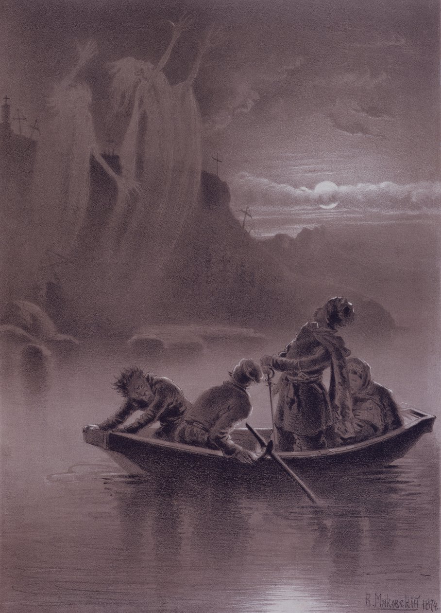 Forfærdelig hævn, 1874 af Vladimir Egorovic Makovsky