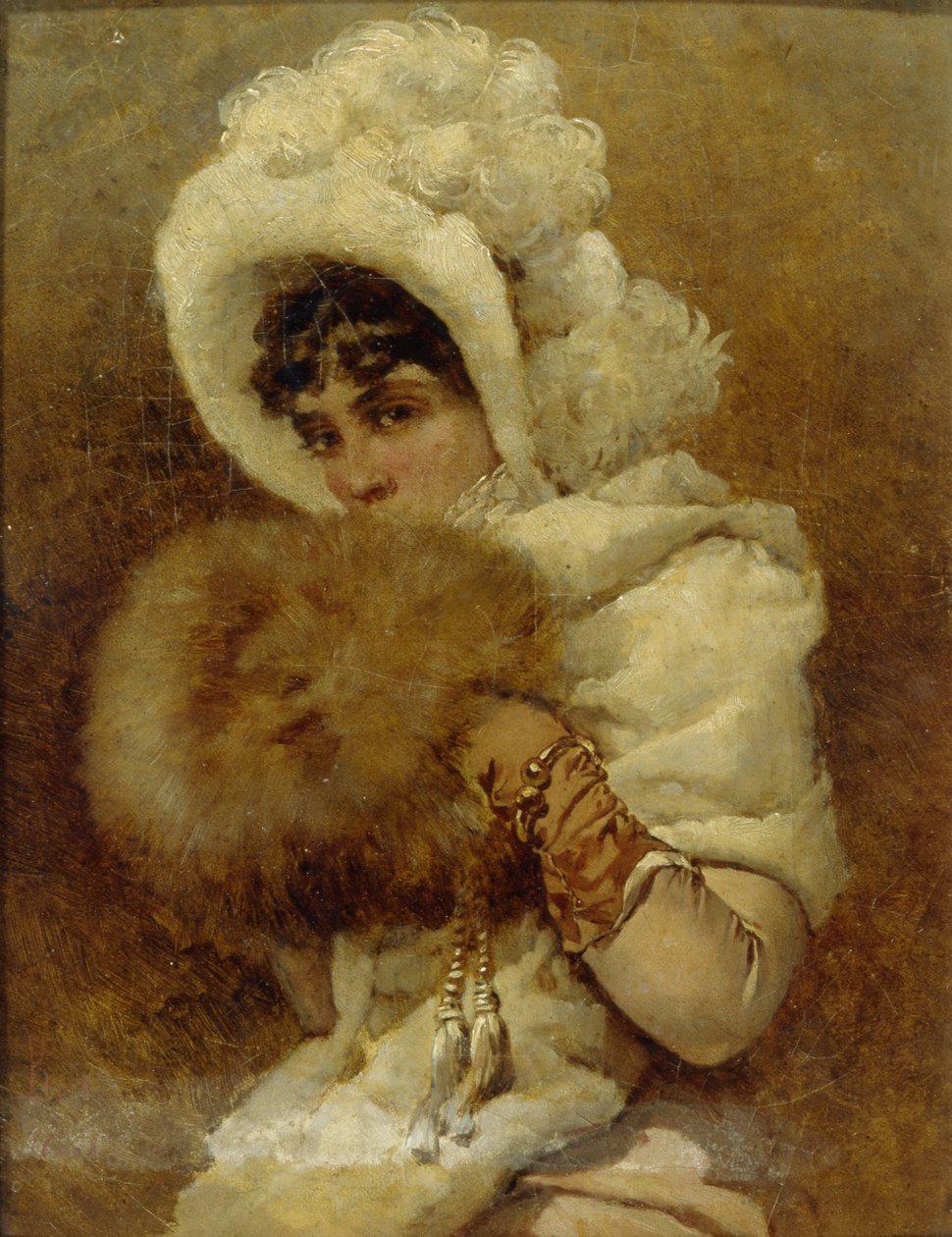 Pige med en muffe, 1884 af Vladimir Egorovic Makovsky