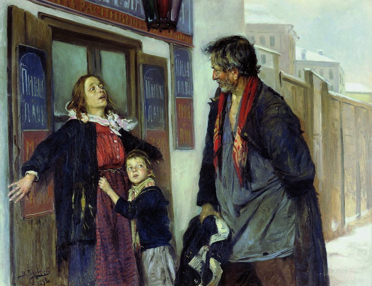 Jeg slipper ikke ind!, 1892 af Vladimir Egorovic Makovsky
