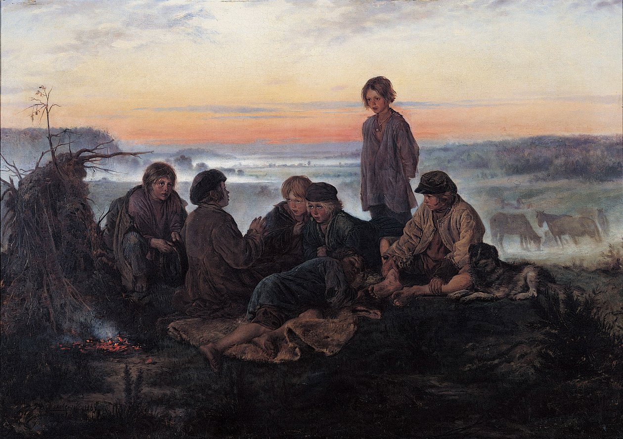 Bezhin Lea, 1869 af Vladimir Egorovic Makovsky