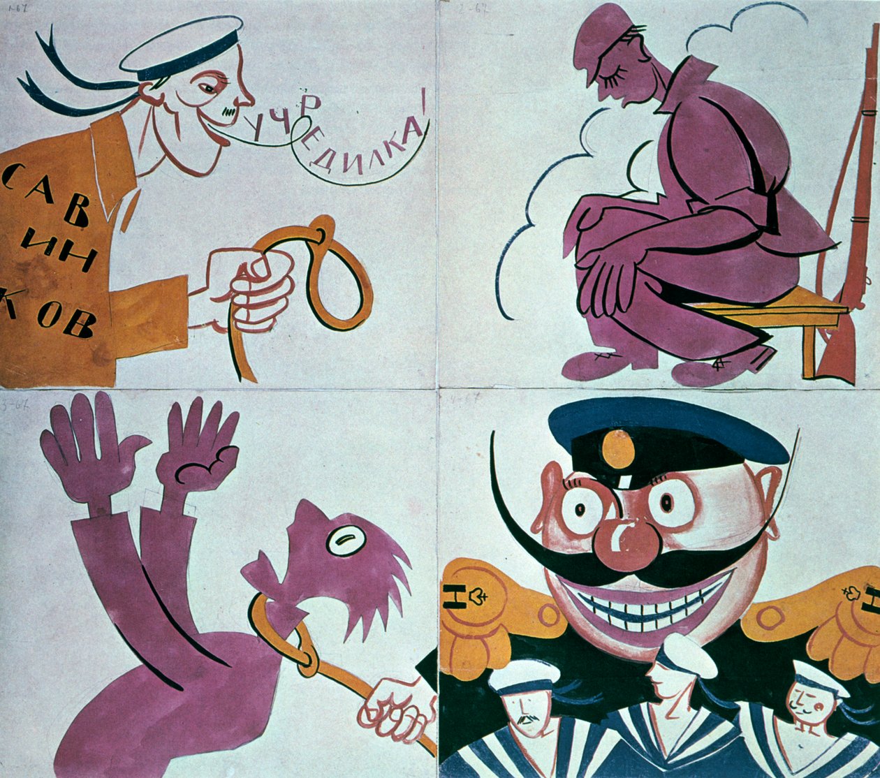 Karikatur mod den grundlovgivende forsamling 1921. af Vladimir Mayakovsky