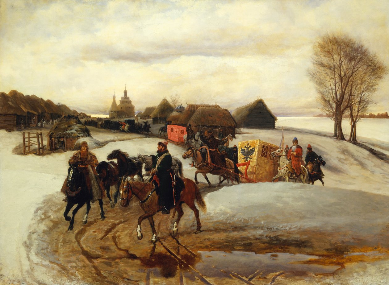 Forårets pilgrimsrejse under tsaren, under tsar Aleksy Mihailovich af Vyacheslav Schvarts