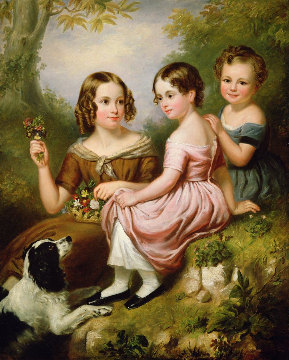 Portræt af tre børn, 1846 af W.R. Waters
