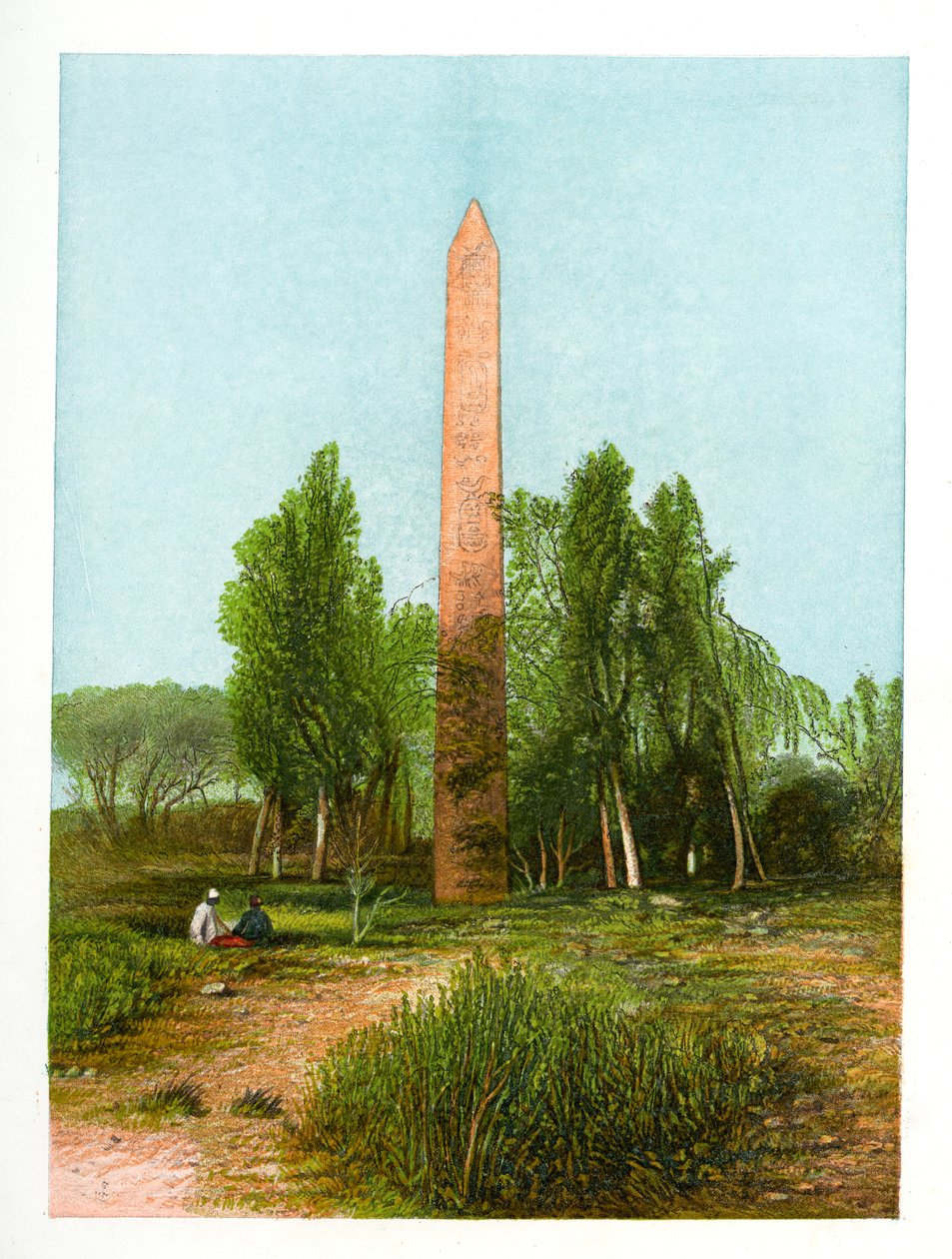 Obelisk ved Heliopolis, Egypten, c1870. af W. Dickens