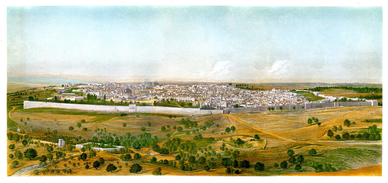 Panorama af Jerusalem, c1870. af W. Dickens