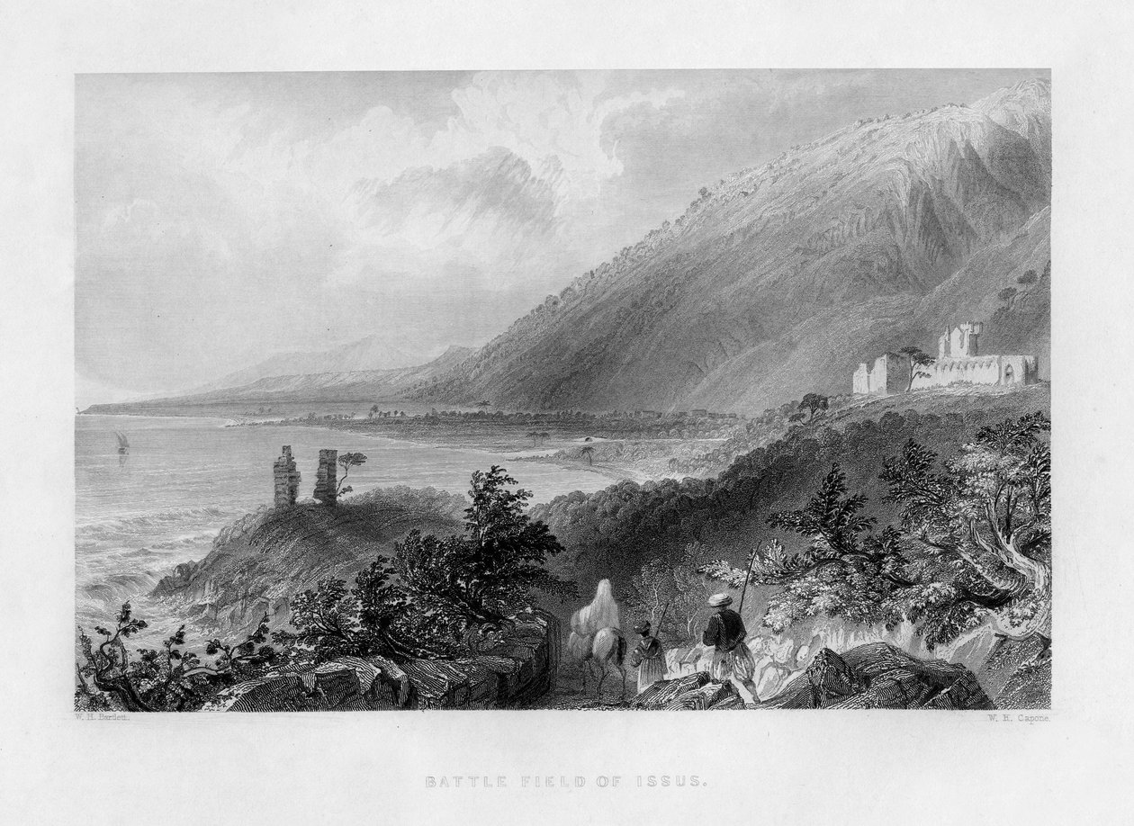 Slagmarken ved Issus, Tyrkiet, 1841. af W. H. Capone