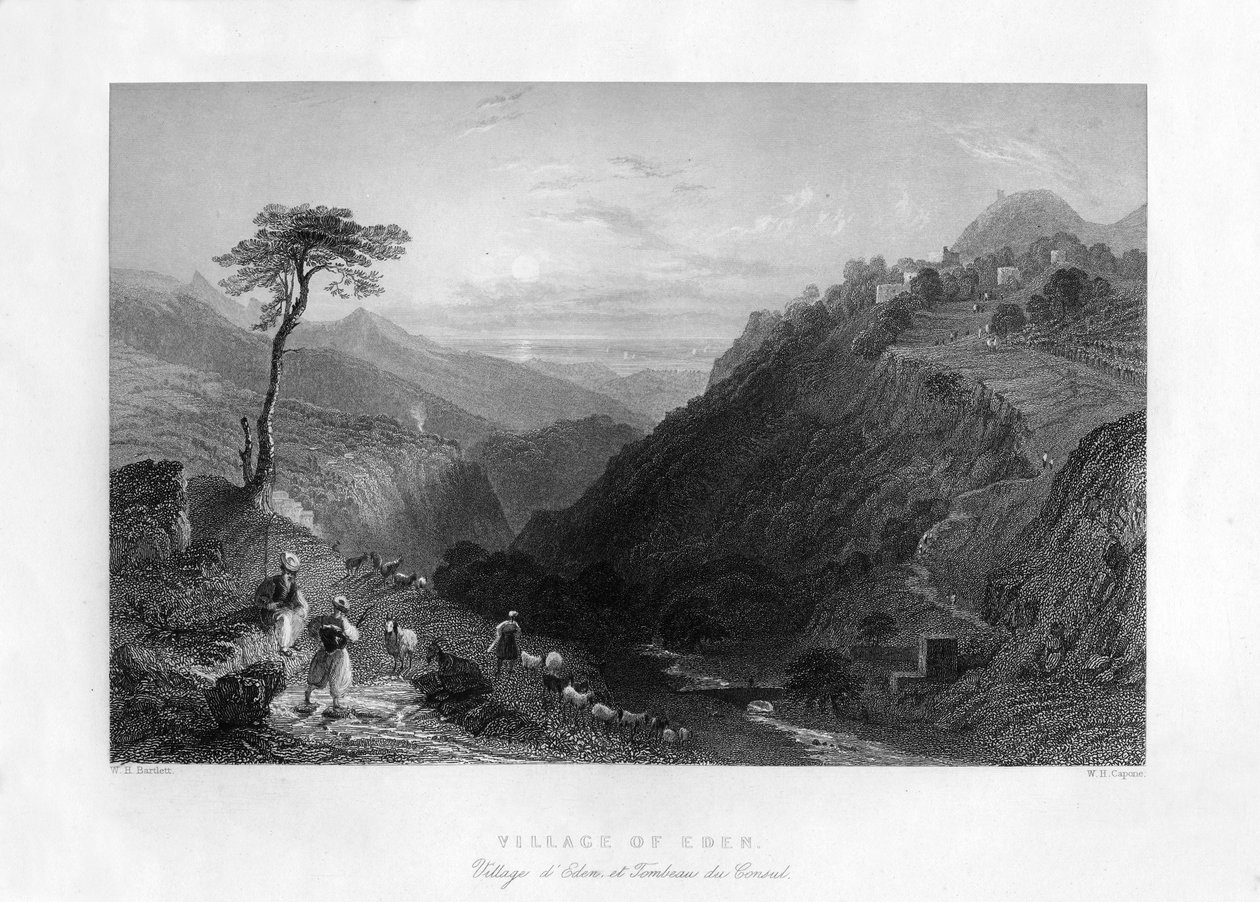 Landsbyen Eden, 1841. af W. H. Capone