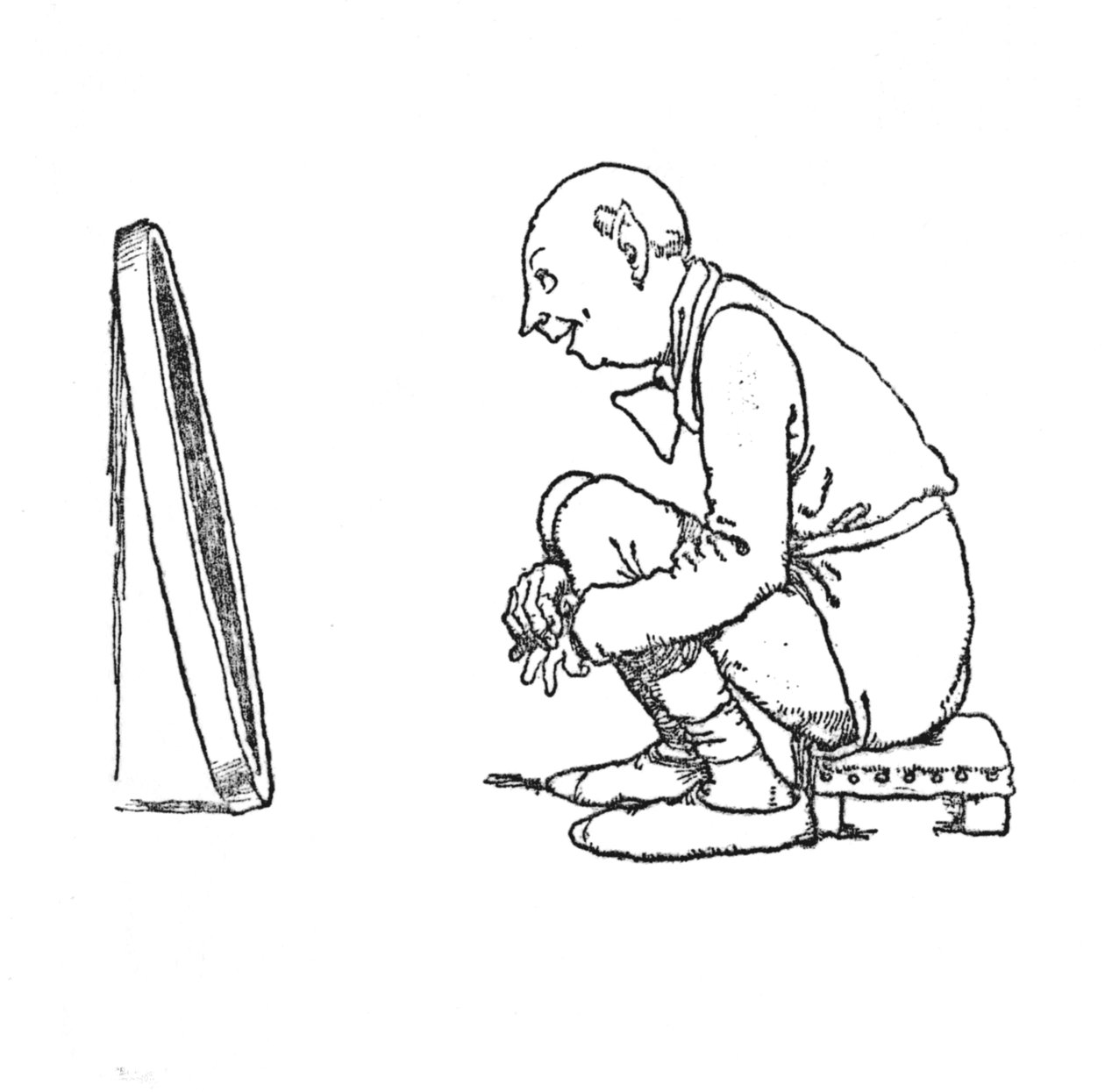 Han klukkede af glæde, c1930 af William Heath Robinson