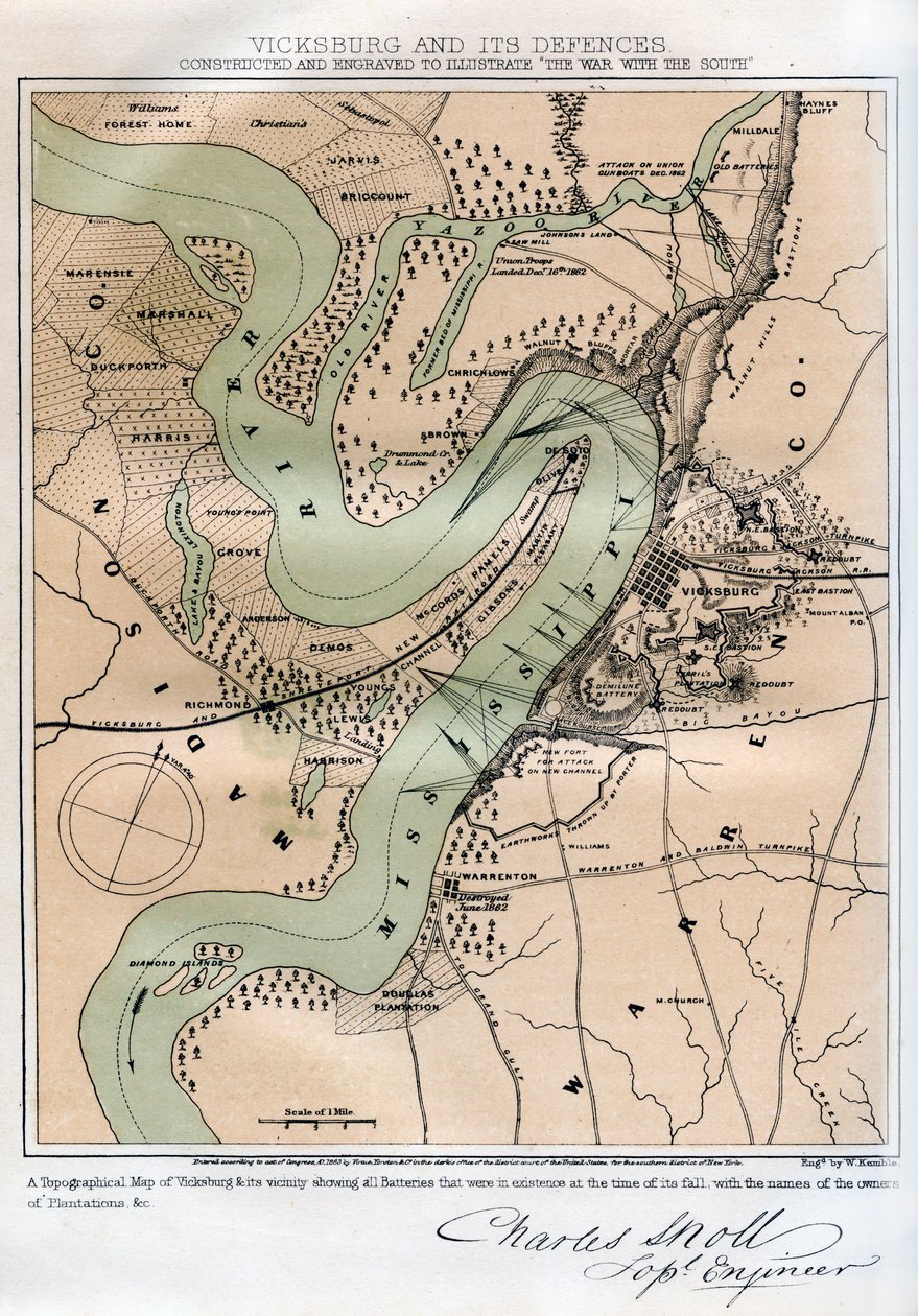 Vicksburg, Mississippi, og dets forsvar, 1862-1867. af W Kemble