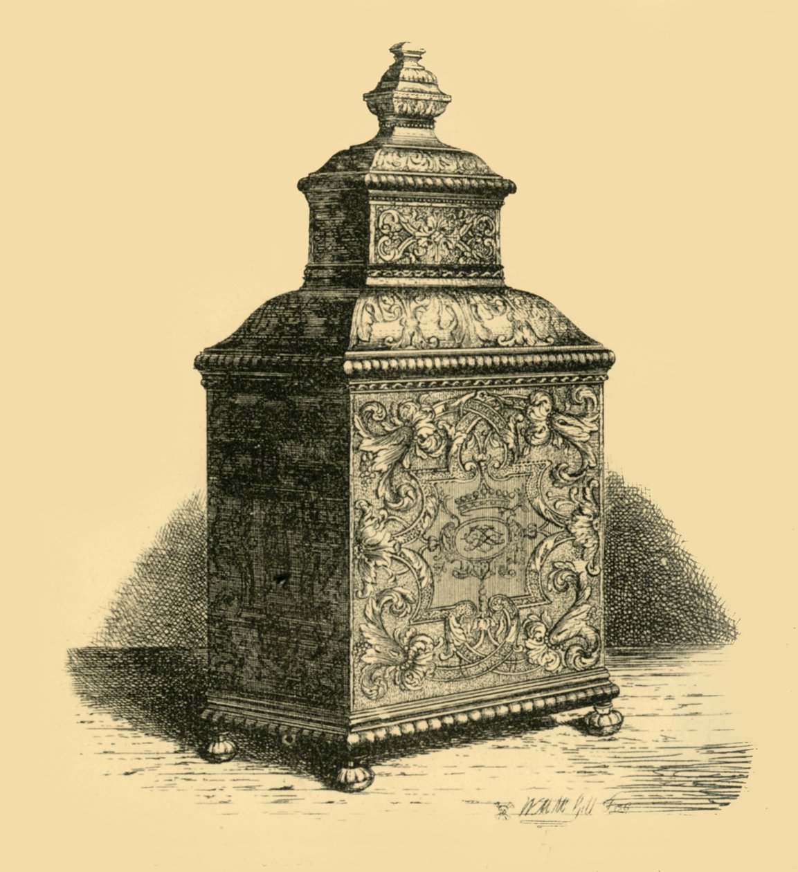 Sølv teholder, 1716, 1881. af W. M. McGill