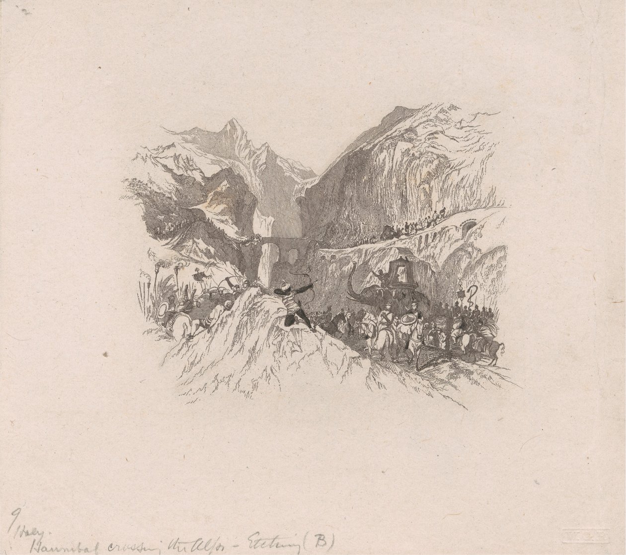 Hannibal passerer Alperne (vignet) af W. R. Smith