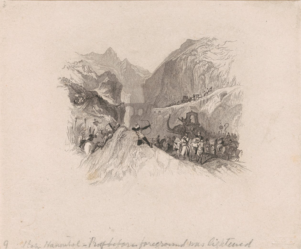 Hannibal passerer Alperne (vignet) af W. R. Smith
