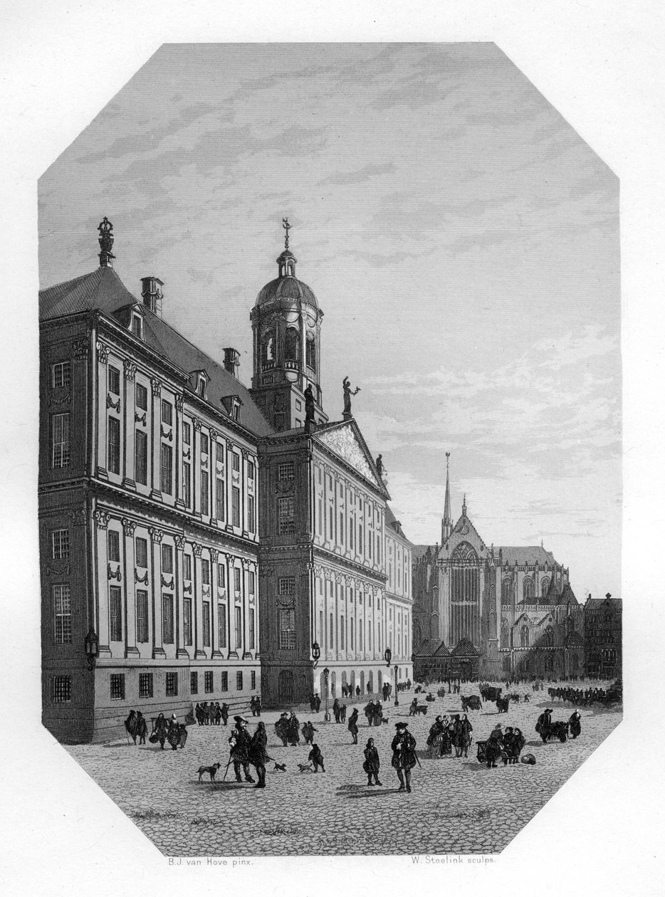 Rådhus i Amsterdam, Holland, c1870 af W. Steelink
