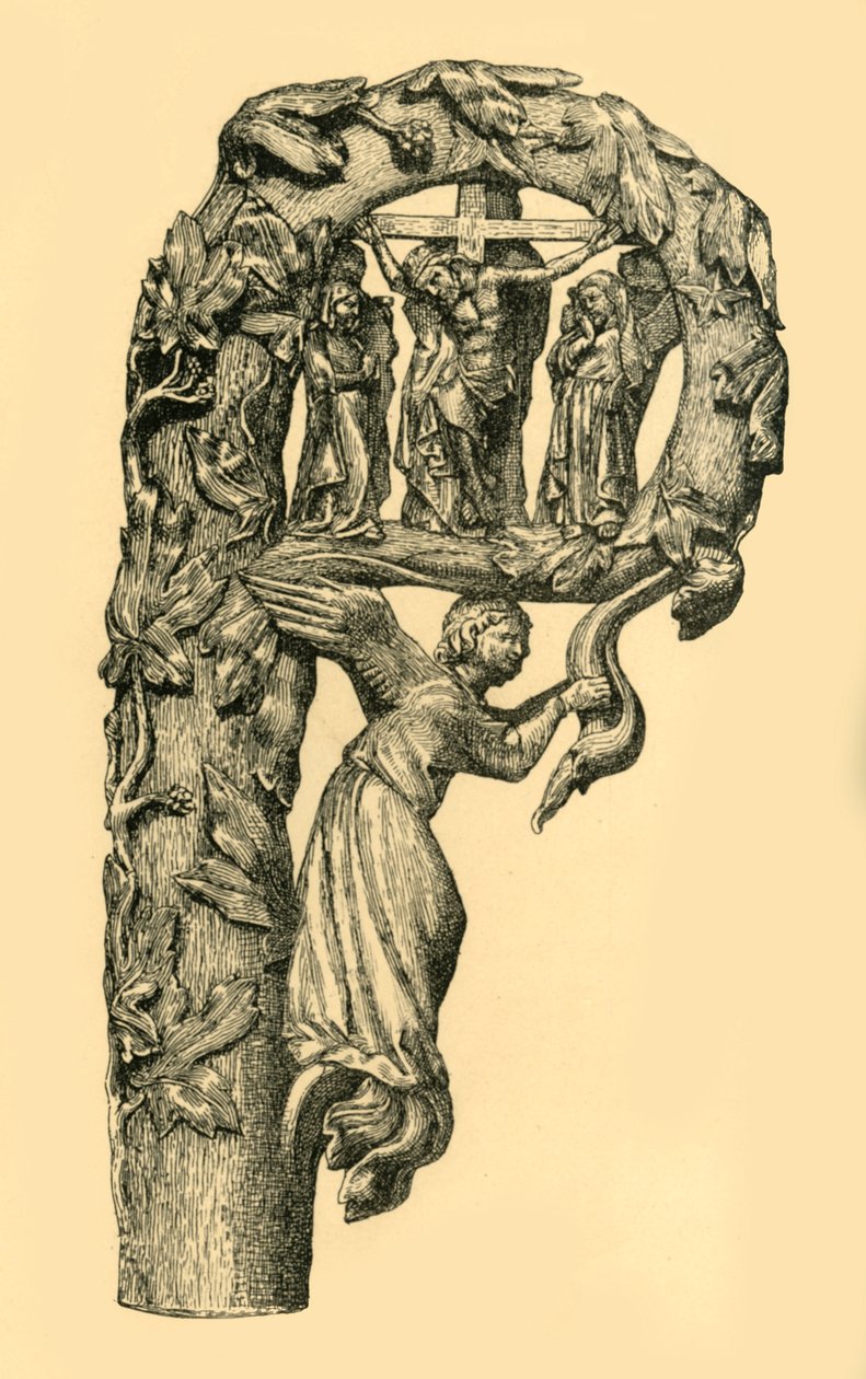 Korsfæstelsesscene, crozier, 1330-1340, 1881. af W. Wise