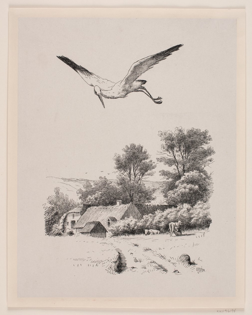 Illustration til Christian Winther, "Chresten og Lene" af Waldemar Bøhme
