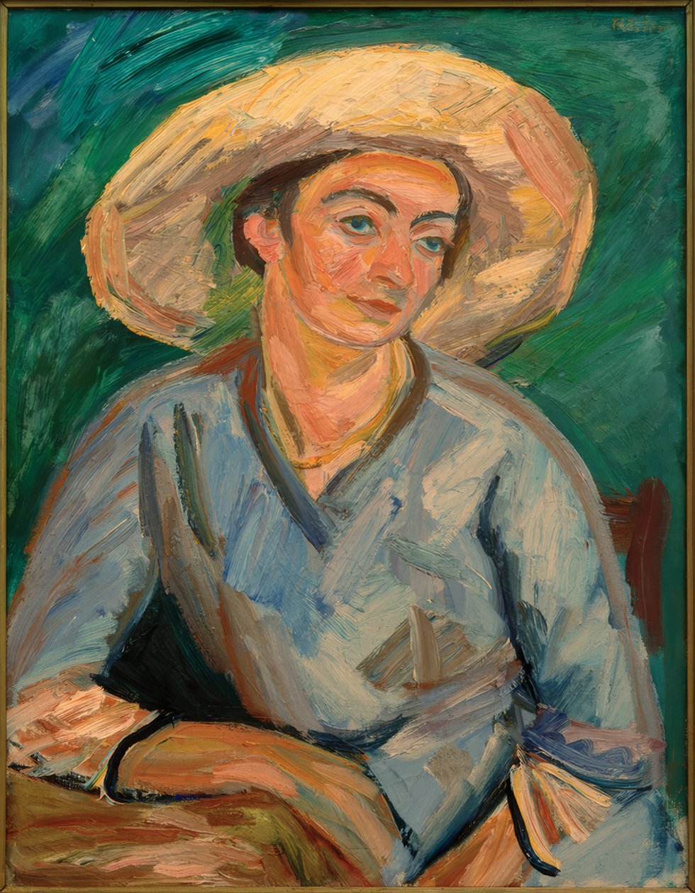 Kvinde med hat (Oda Rösler) af Waldemar Rosler
