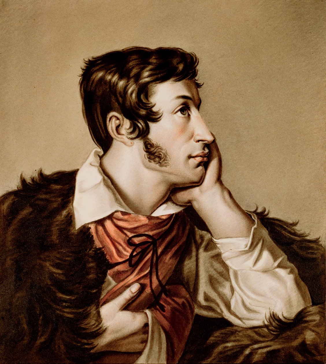 Portræt af Adam Bernard Mickiewicz (1798-1855) af Walenty Wankowicz