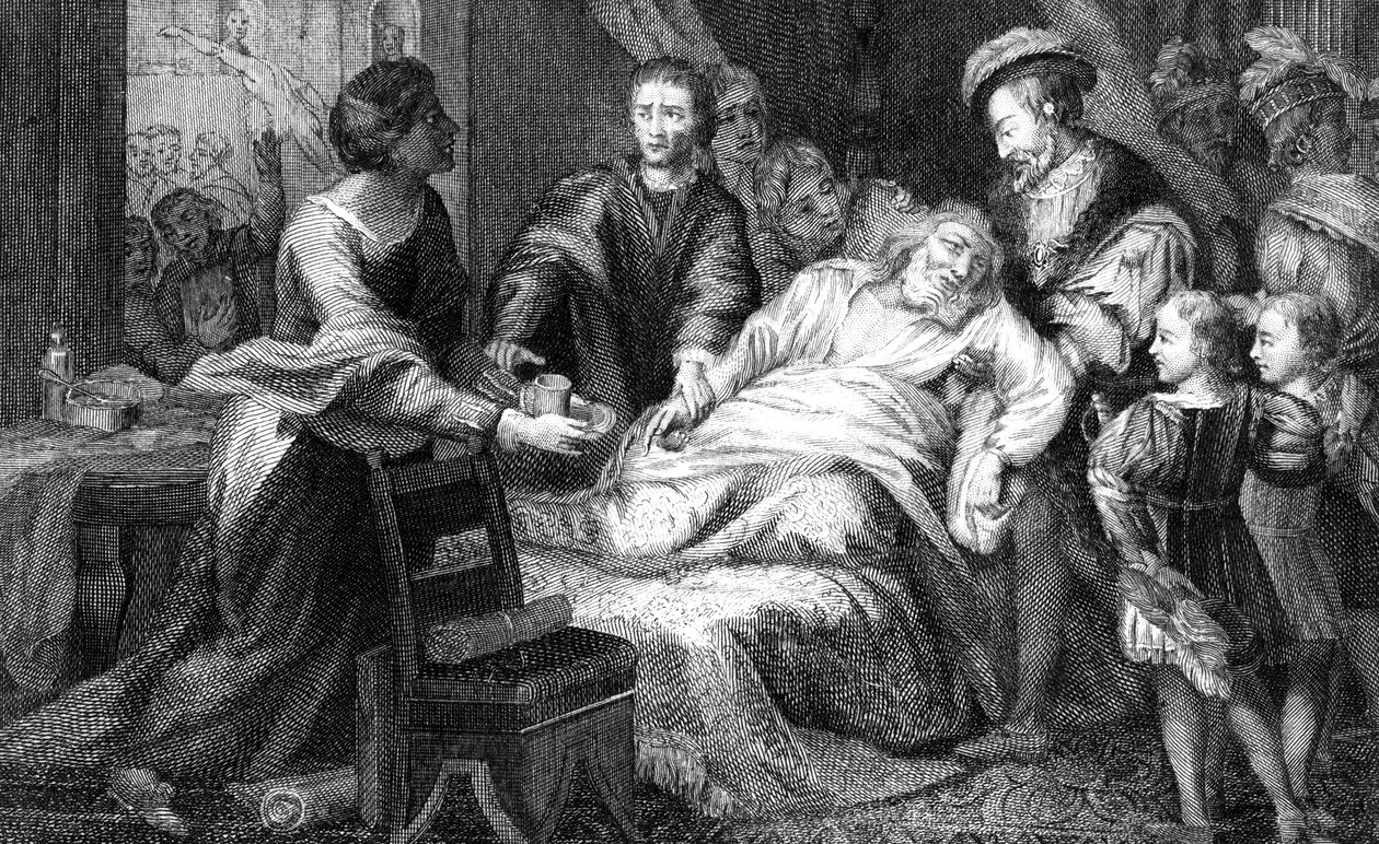 Leonardo da Vincis død, 1519. af Walker