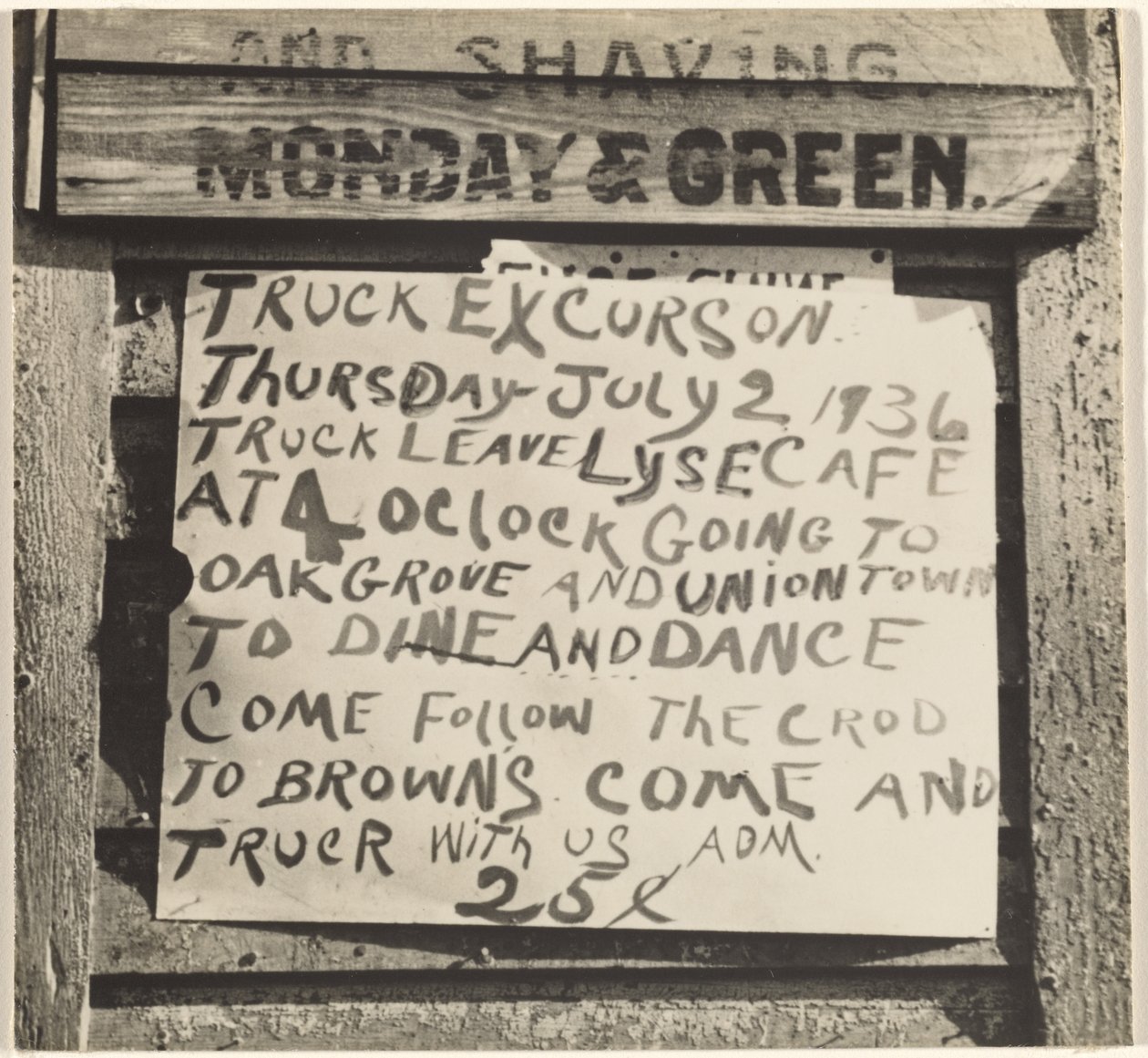 Udflugtsskilt af Walker Evans