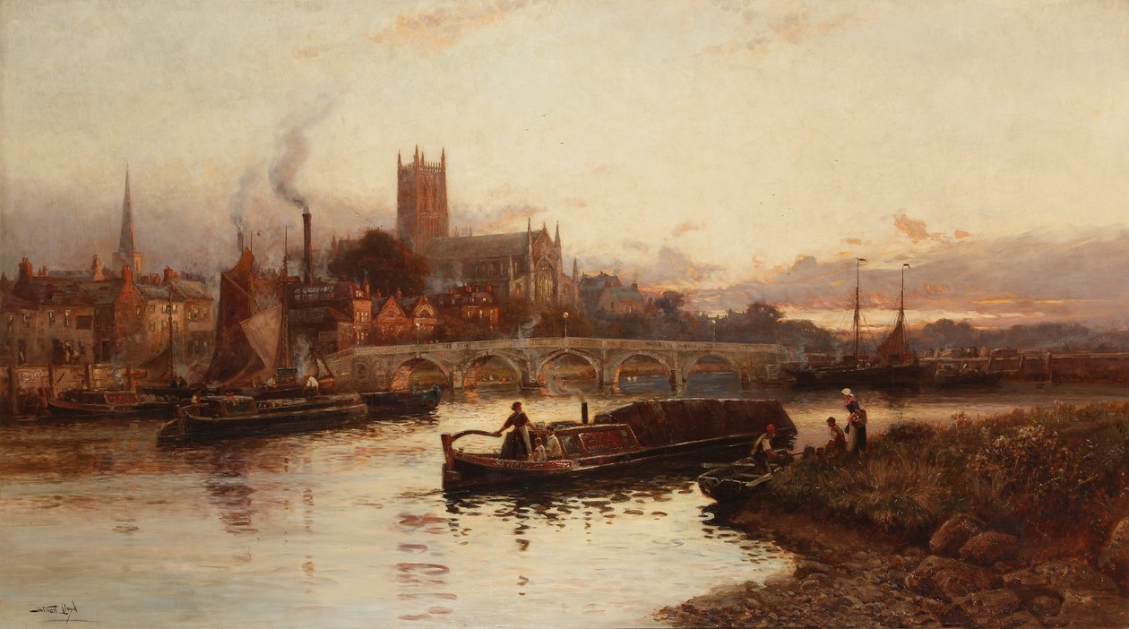 Udsigt over Worcester, 1890 af Walker Stuart Lloyd