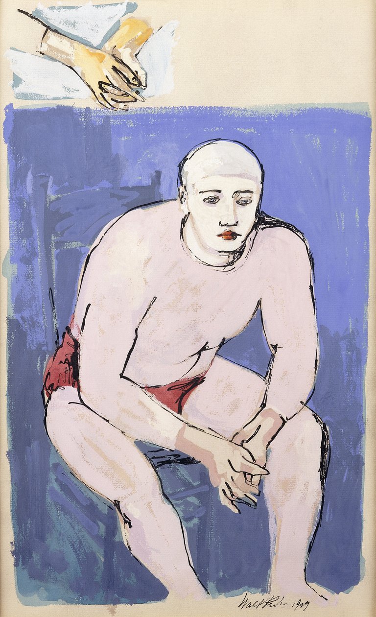 Siddende klovn af Walt Kuhn