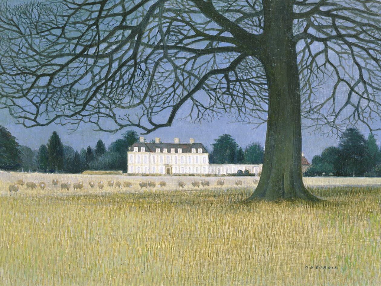 Middleton Park, Oxfordshire (akryl om bord) af Walter Bell Currie Walter Bell Currie