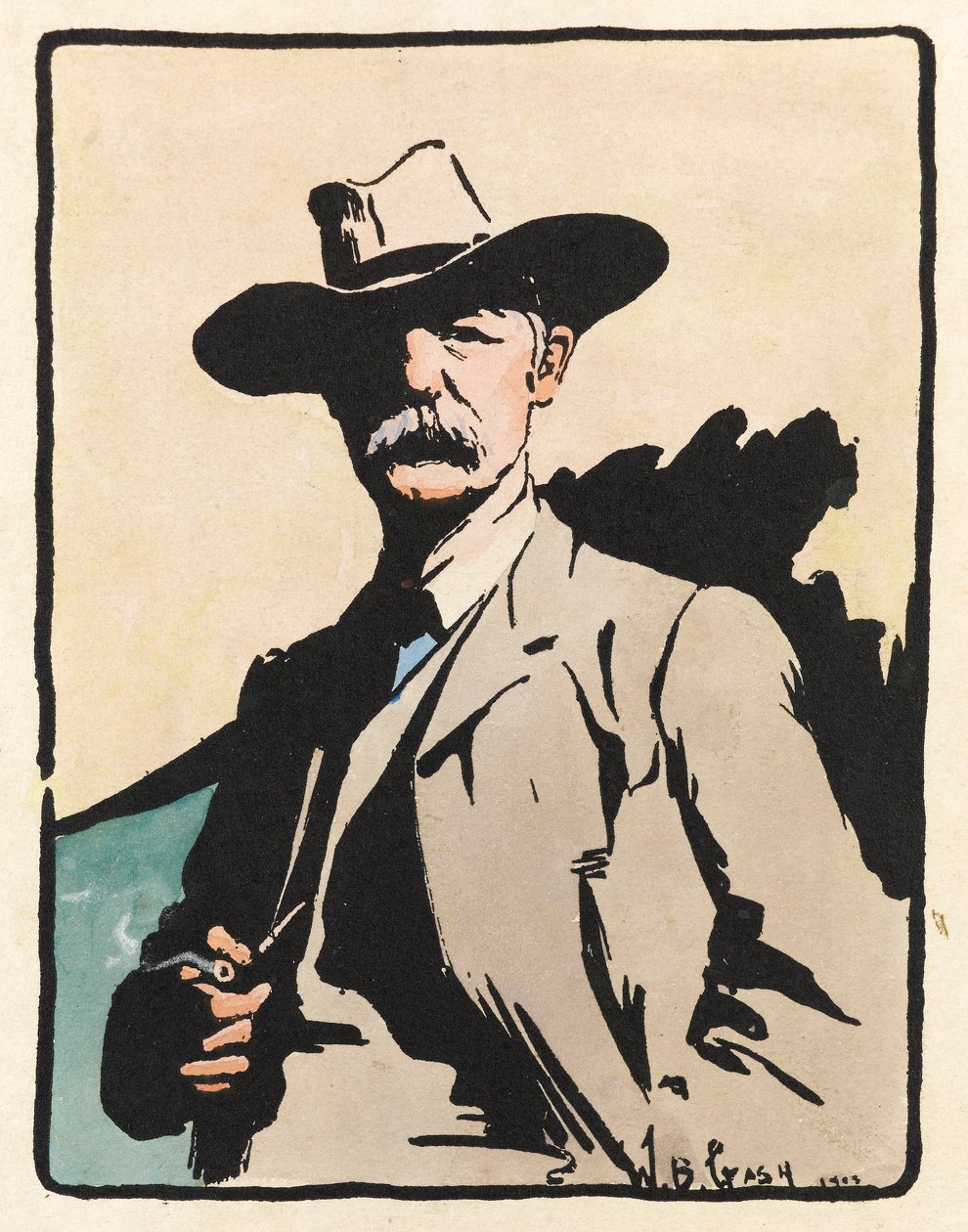 Portræt af en mand, 1908 af Walter Bonner Gash