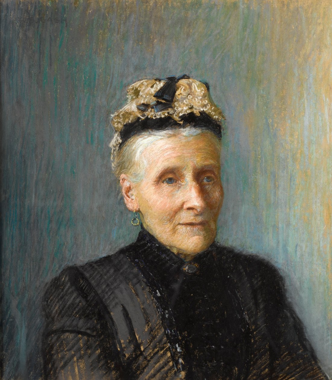 Portræt af en kvinde (pastel på papir) af Walter Bonner Gash