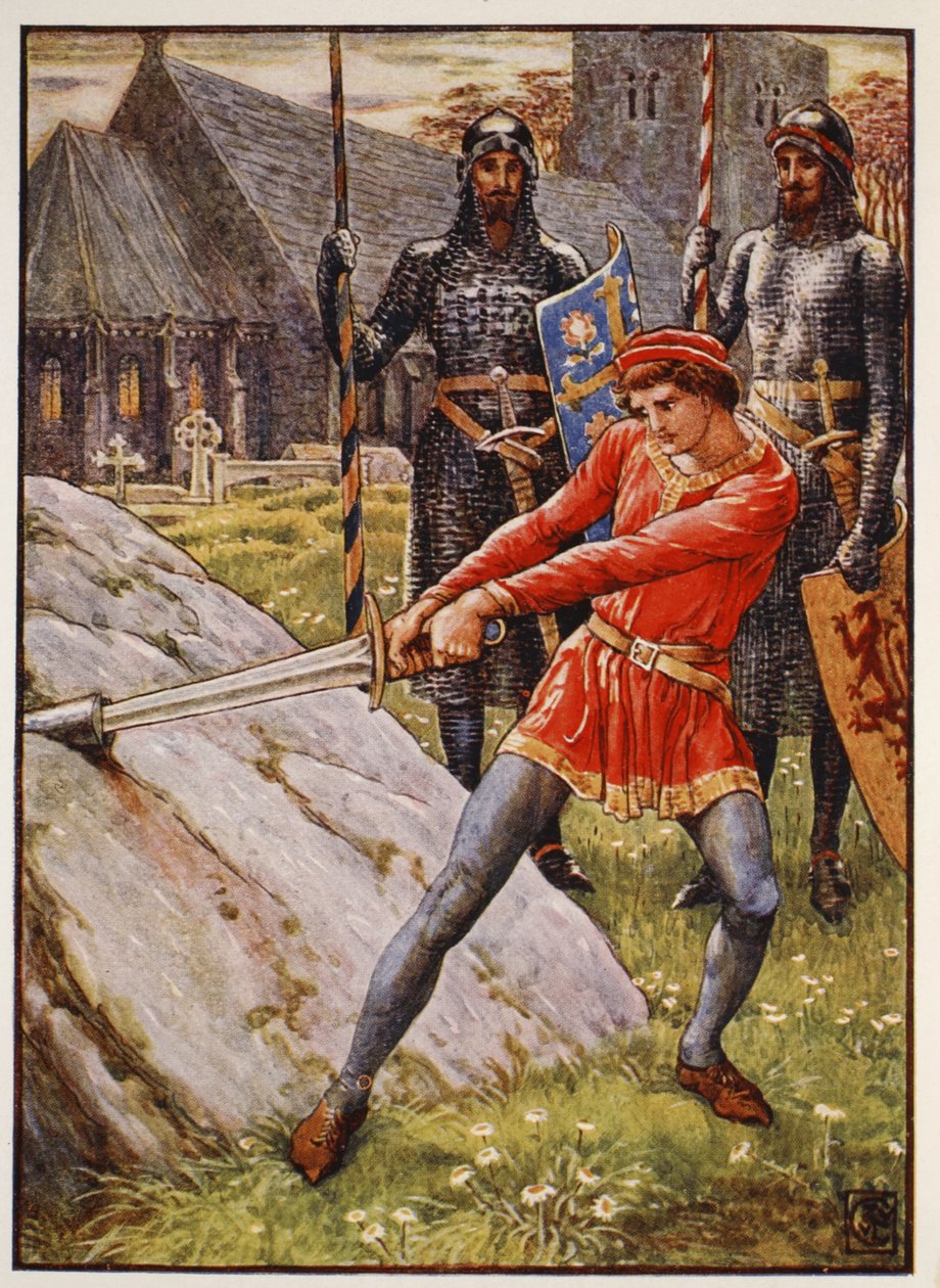 Arthur trækker sværdet fra stenen, frontispice 