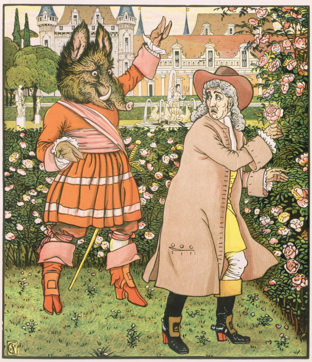 Illustration fra Beauty and the Beast, 1901 af Walter Crane