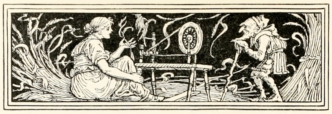Rumpelstiltskin og Møllerens datter? fra ?Rumpelstiltskin af Walter Crane