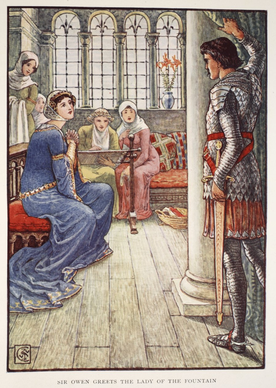Sir Owen Greets the Lady of the Fountain, fra 