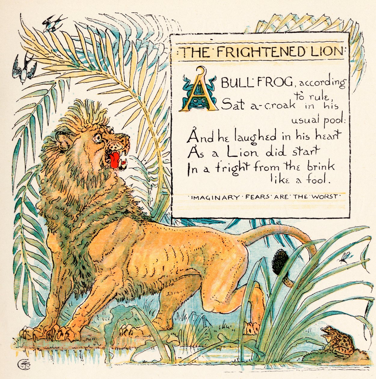 The Frightened Lion, illustration fra 