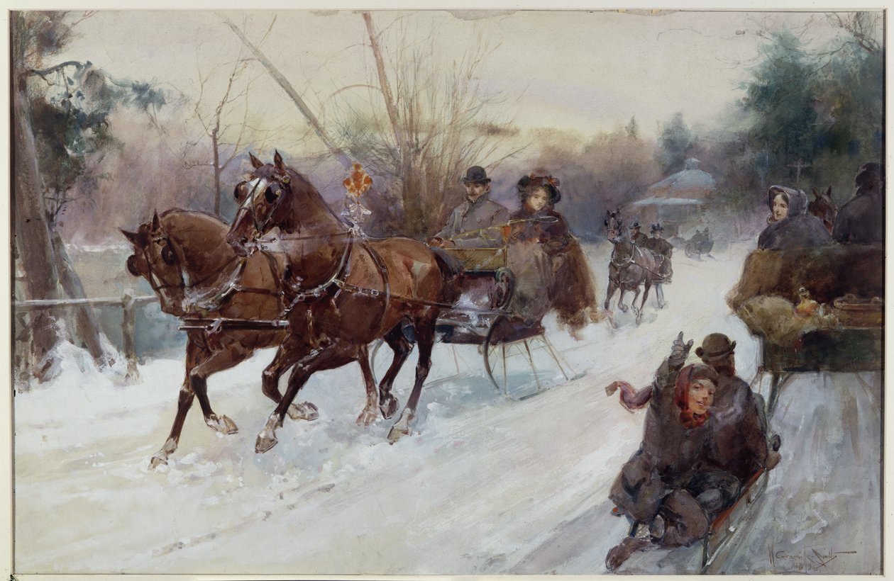 Kane i parken, 1896 (wc og gouache på papir) af Walter Granville Smith