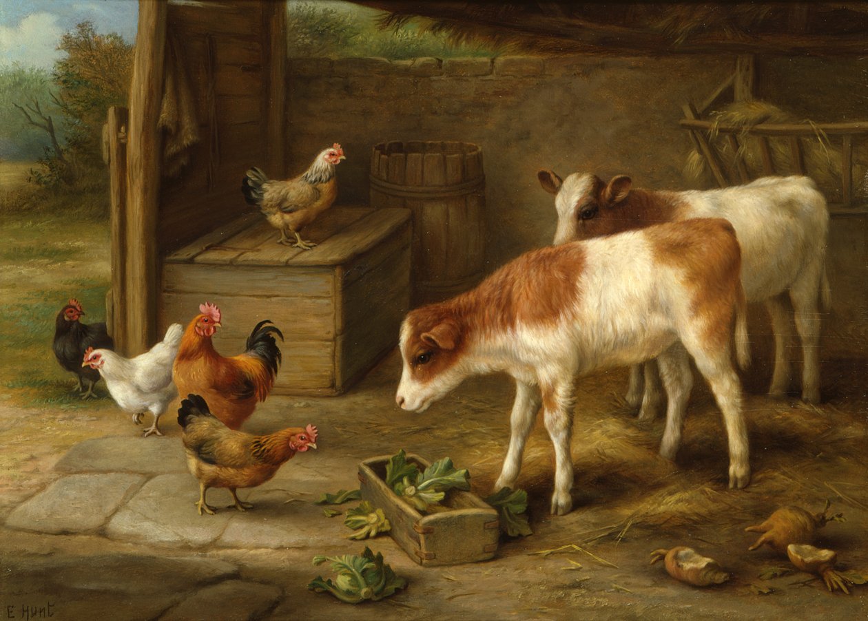Gårdspladsscene af Walter Hunt