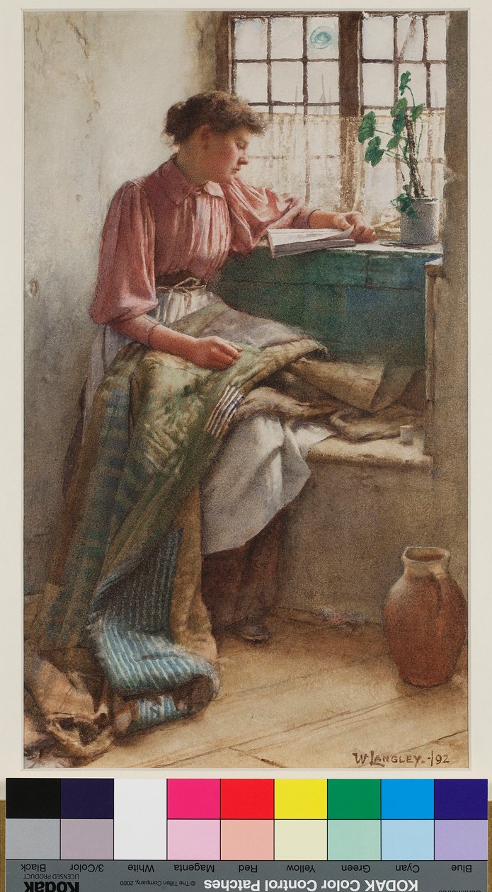 Idle Moments, 1892 (wc på papir) af Walter Langley