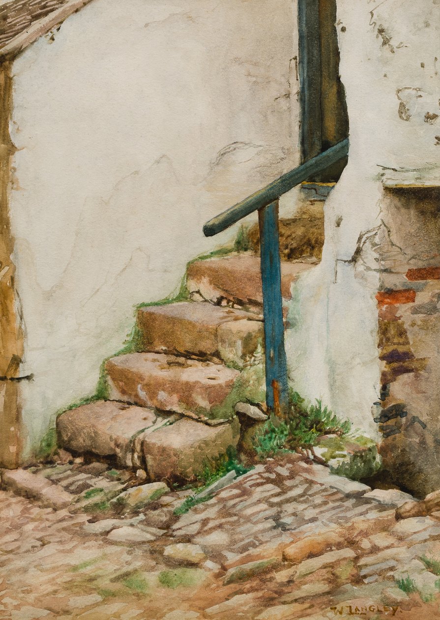 The Cottage Steps (wc på papir) af Walter Langley