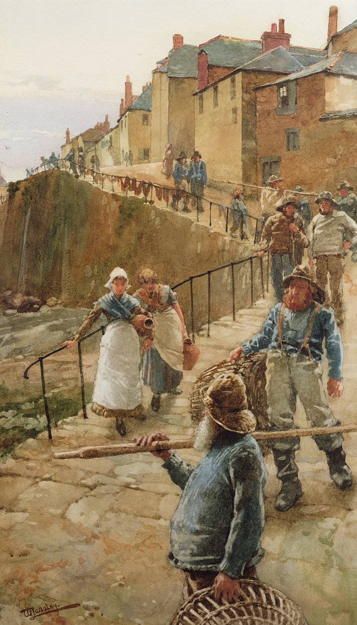 The Quayside, Newlyn af Walter Langley