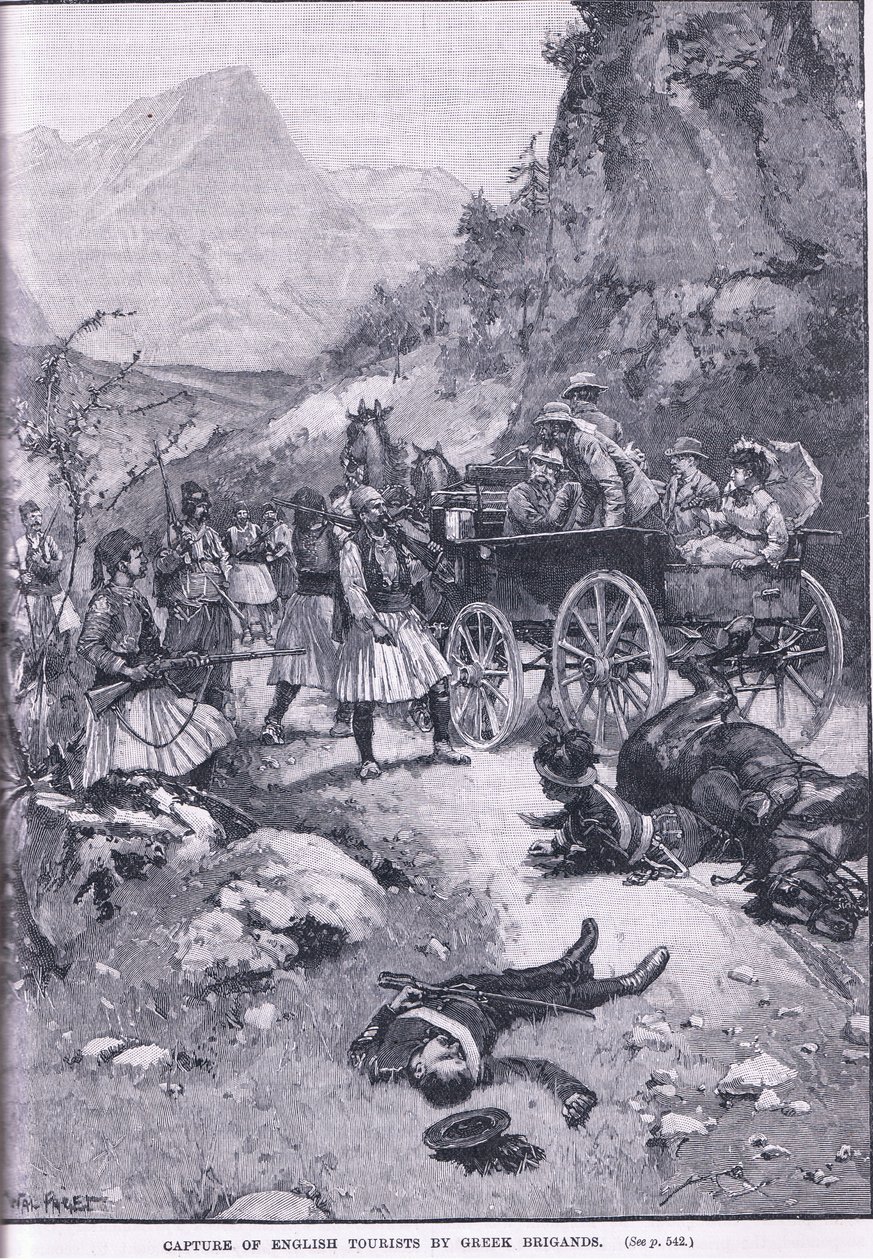 Tilfangetagelse af engelske turister af græske brigander 1870 e.Kr af Walter Paget
