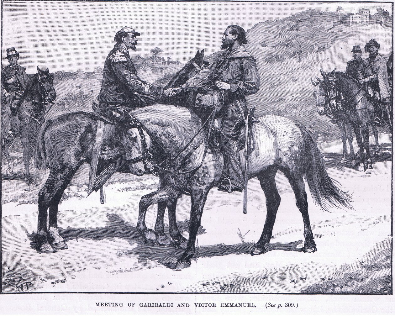 Møde mellem Geribaldi og Victor Emmanuel 1860 e.Kr af Walter Paget