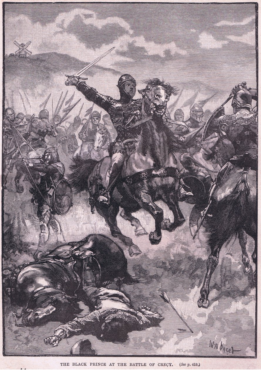 Den sorte prins i slaget ved Crecy 1346 e.Kr af Walter Paget