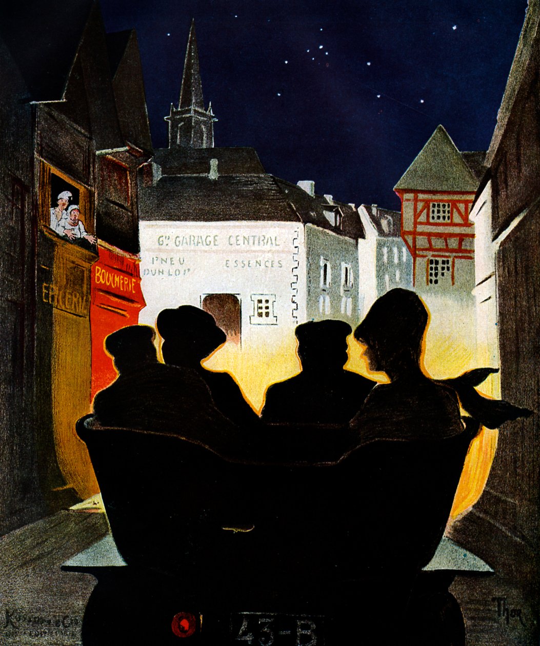 Automobil om natten, 1902 af Walter Thor
