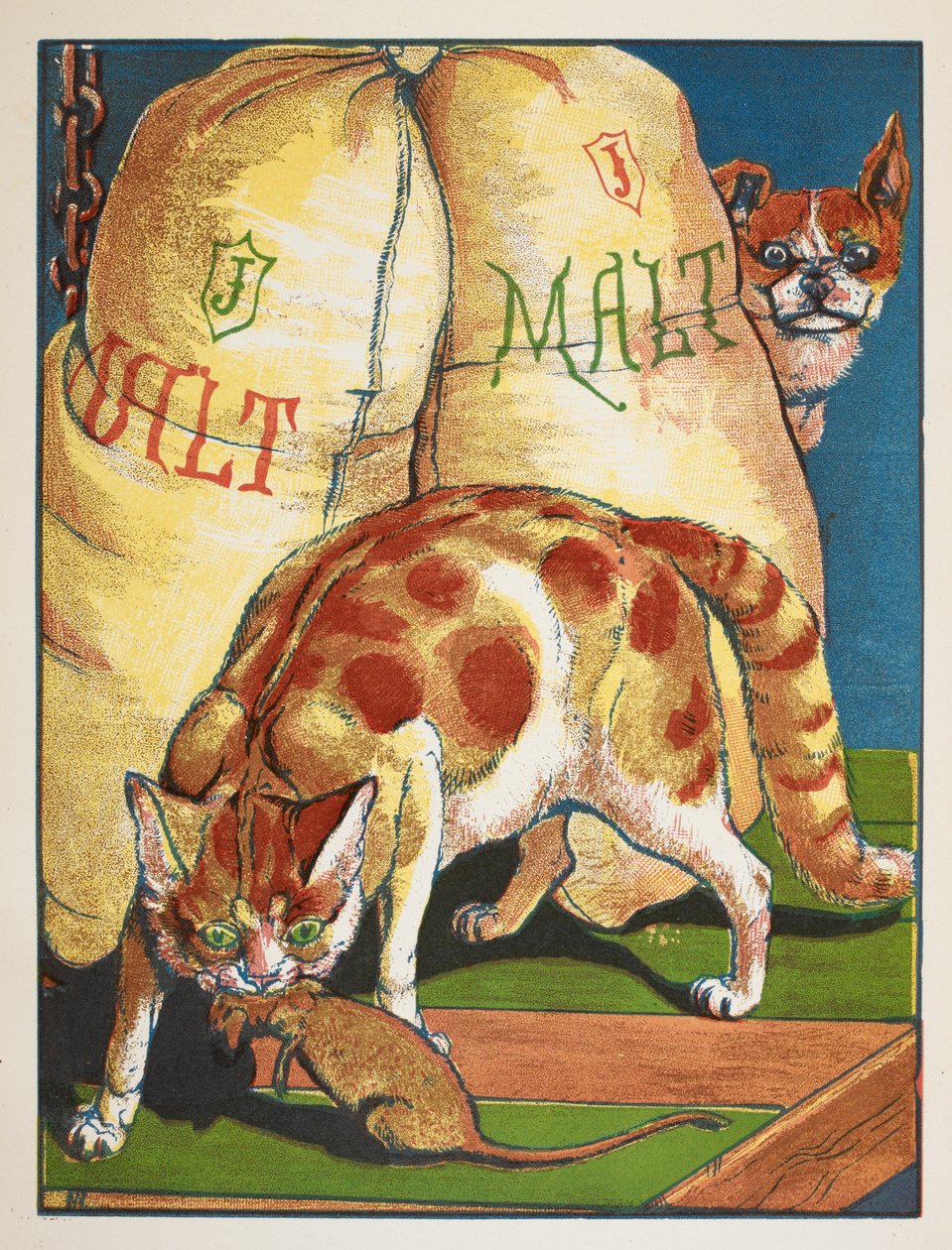 En kat dræber en rotte af Walter Crane