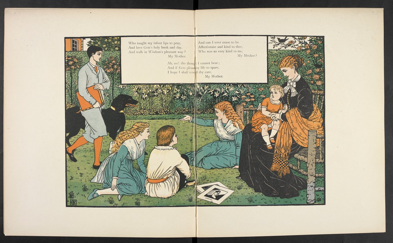 En familie i en have. af Walter Crane